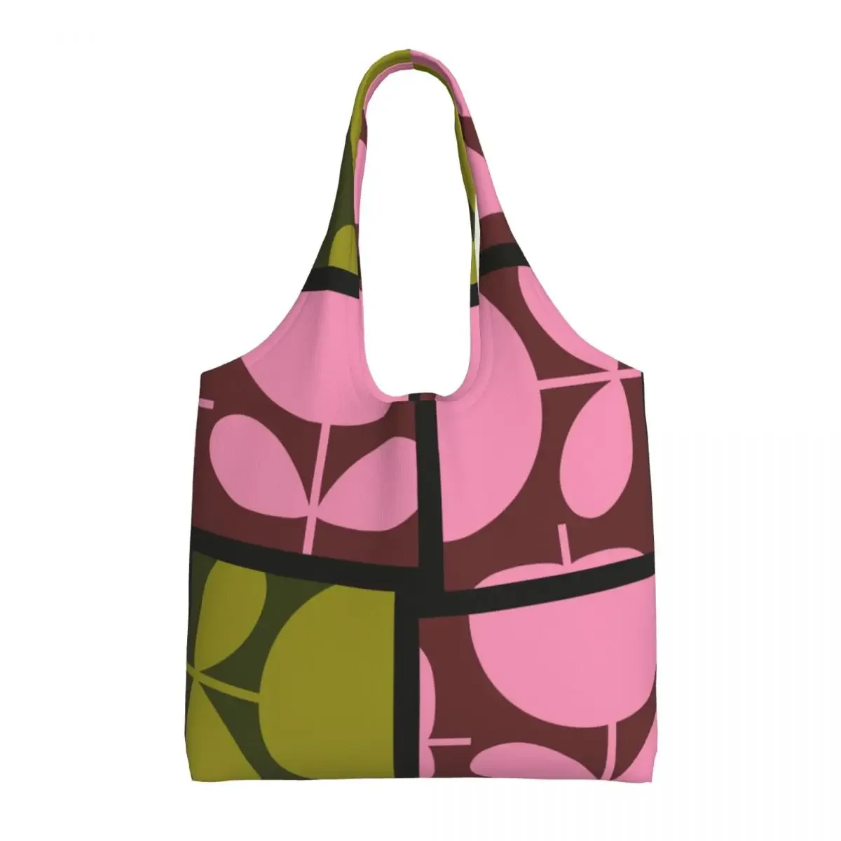 Custom Funny Printed Print Pink Orla Kiely Tote Shopping Bag Washable Canvas Shopper Shoulder Photograph Handbags