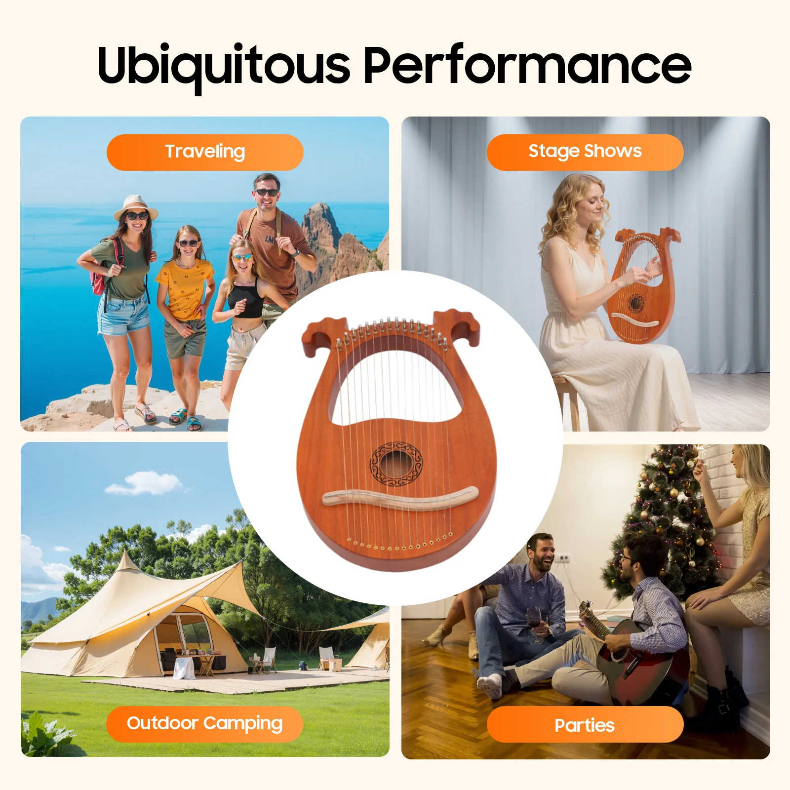 

Арфа, 16-струнная арфа, вмещающая тональности C и другие, для любителей музыки, начинающих и друзей