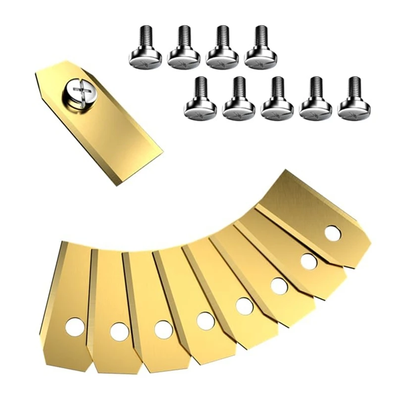 Y50A For Lawn Mower Blades 9Pcs, Stainless Steel Grass Cutter Bend Not Break Mower Blade Replacement Parts