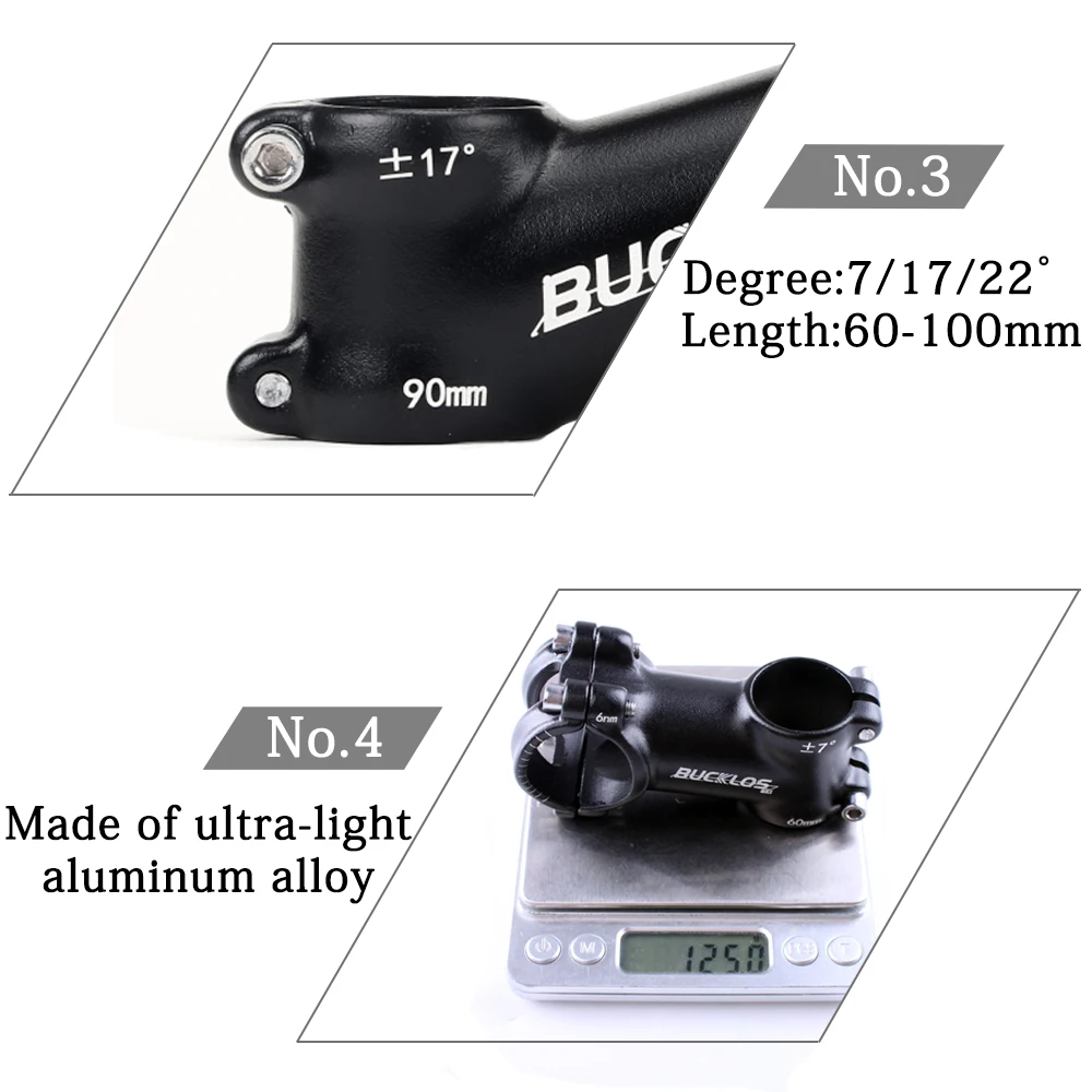 BUCKLOS Fahrradlenkerverlängerung Riser Fahrradvorbau Rise Up Aluminiumlegierung Fahrradlenker Heighten 70/80/100/120/180/210MM – Detail 29