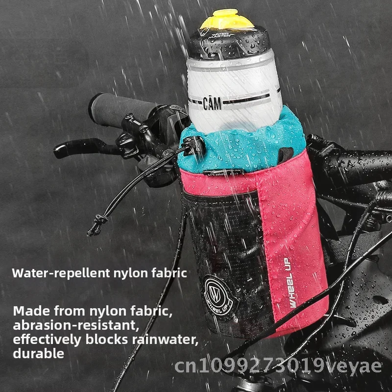

Neutral Bicycle Front Water Bottle Bag PU Leather Sports Insulation Jacket Cold Storage Car Handle Bag Black/Peacock Blue/Lake