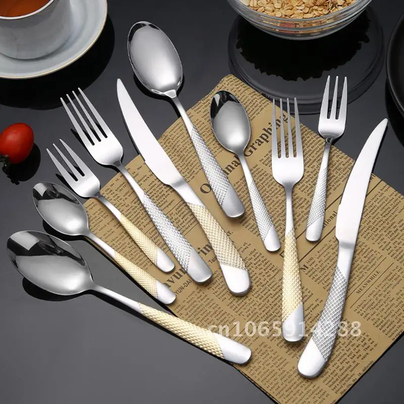 

Star Diamond Stainless Steel Western-Style Cutlery Set - Thickened Modern Minimalist Dinnerware Set for Adults