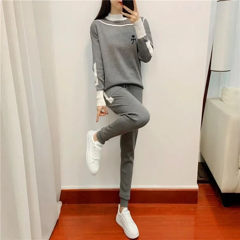 

Autumn Golf Wear Women 2024 High Quality Golf Suits New Two Piece Set Women Golf Clothes Fashion Pullovers Top + Pants Knitted