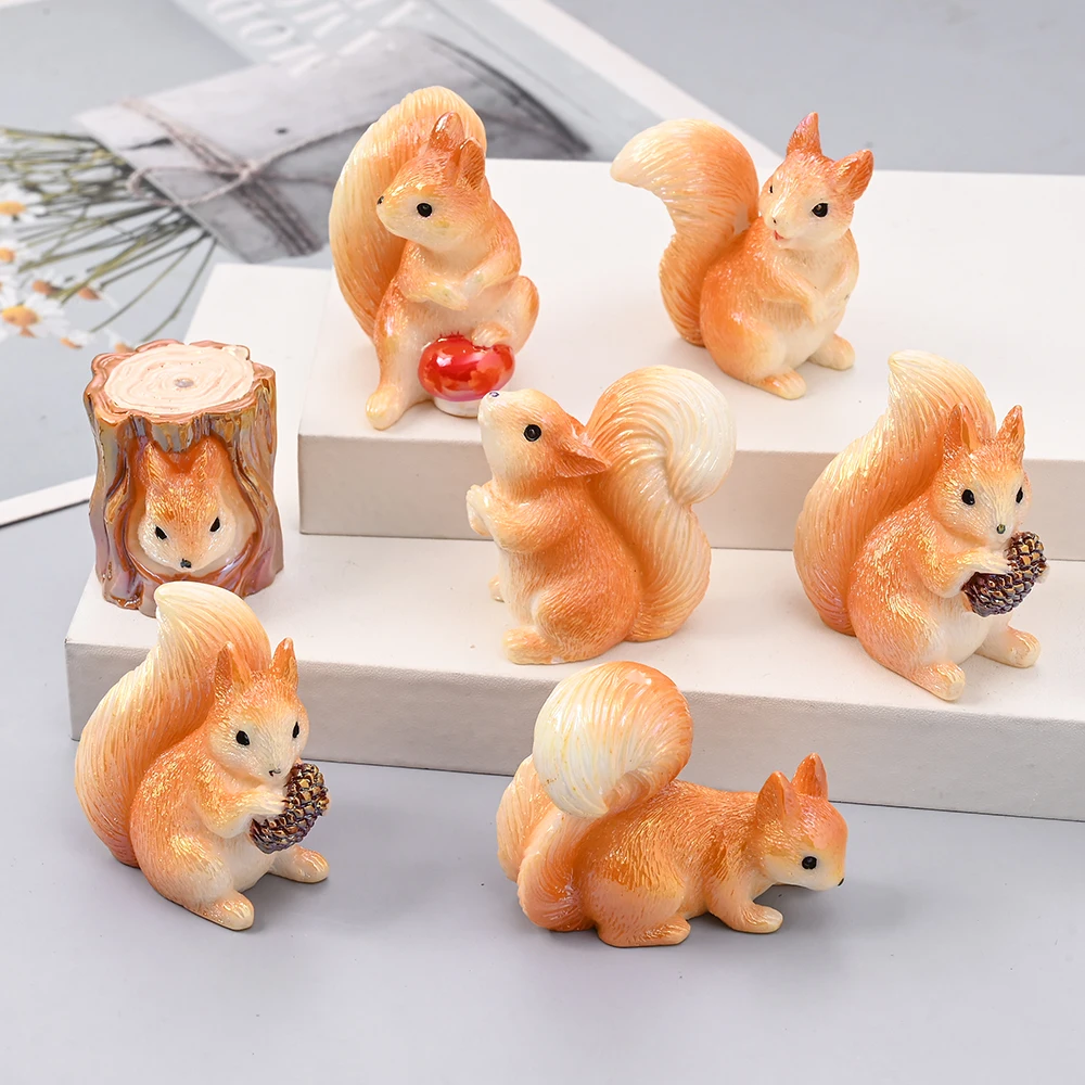 

3Pcs New 3D Squirrel Resin Beads Cartoon Cute Animal Focal Bead for Baby Pacifier Chain Clips Dummy Holder Bracelet Accessories