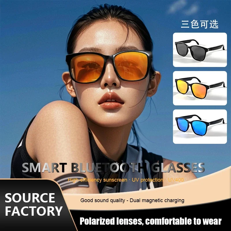 2024 Smart glasses Bluetooth glasses listening to music calling navigation anti UV polarized lenses suitable for driving fishing