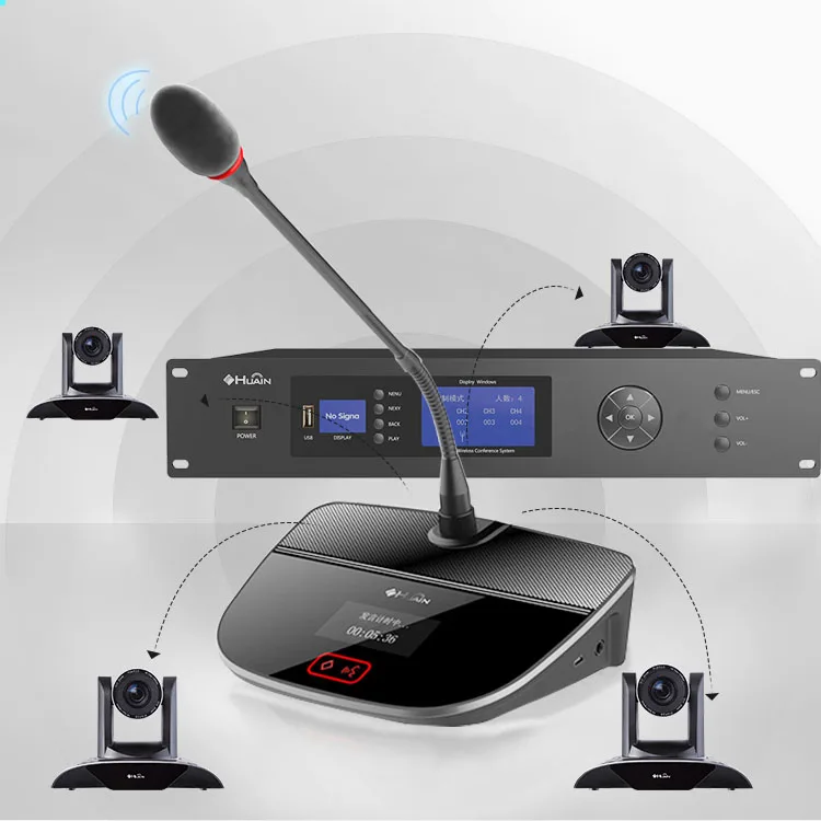 Popular wifi desktop discussion cordless system UHF wireless conference microphone
