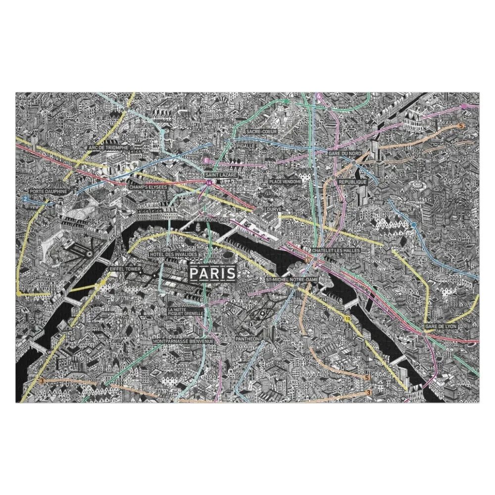 

Paris France metro map Jigsaw Puzzle Customs With Photo Custom Name Wood Puzzle