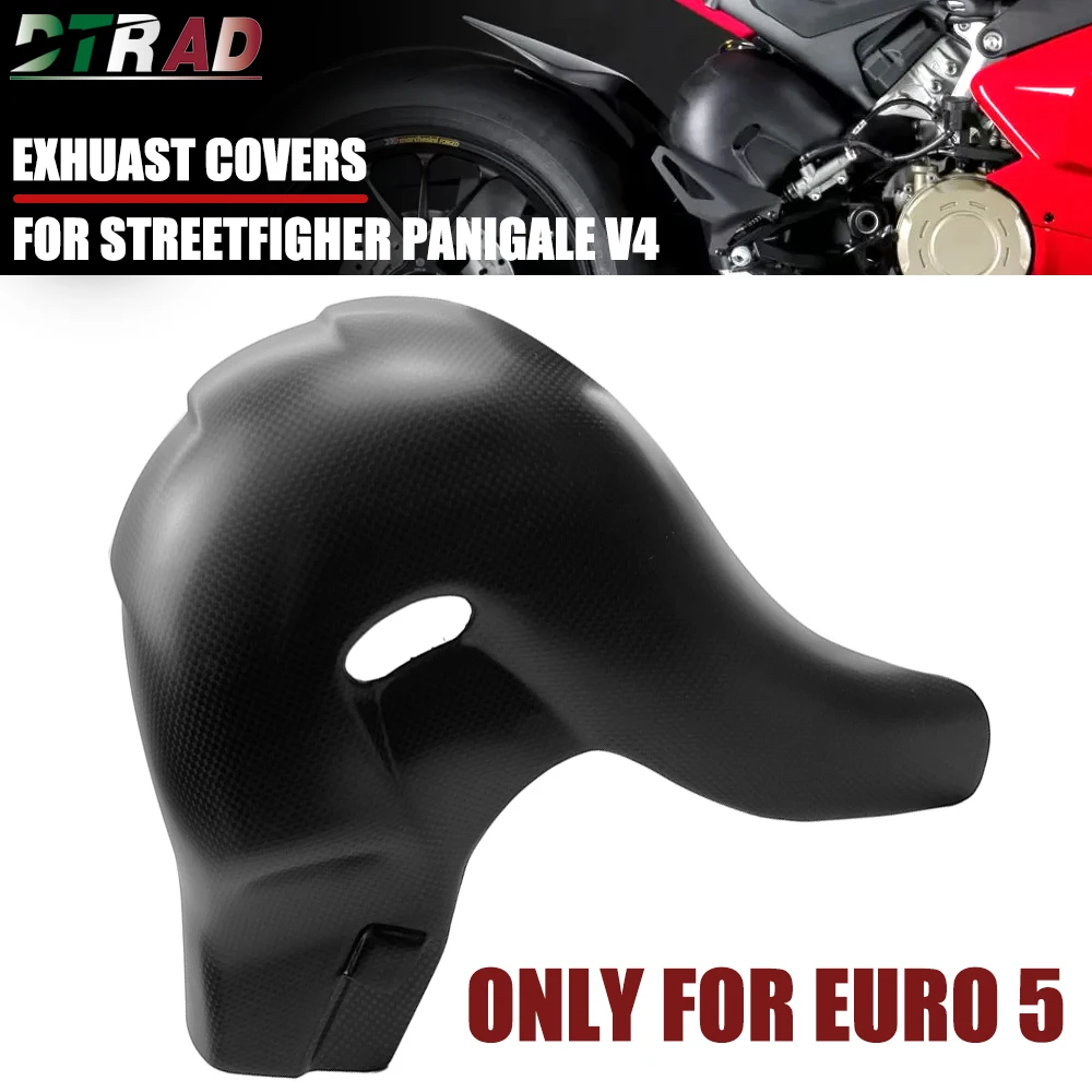 

2023 For DUCATI Streetfighter Panigale V4 V4S V4R Motorcycle Carbon Fiber Exhuast Cover Heat Shield Protection Only For EURO 5