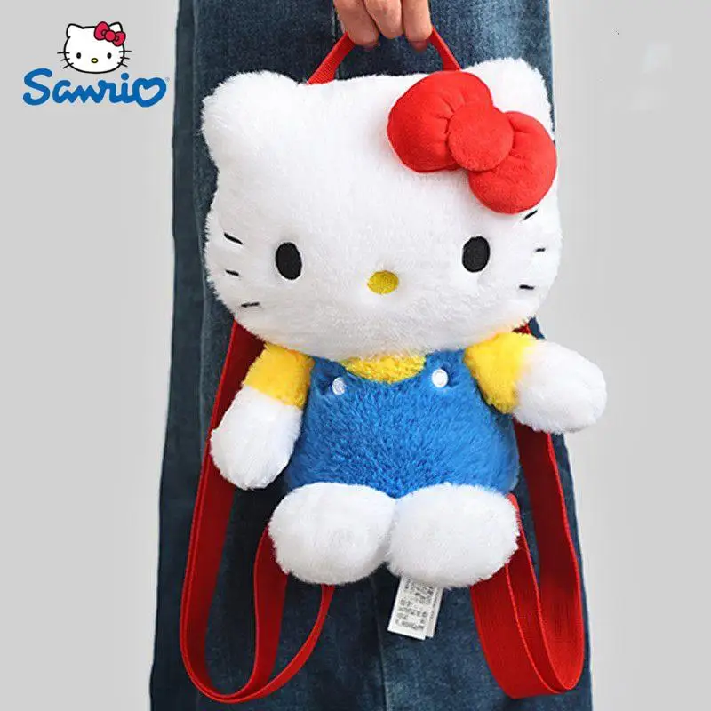 Kawaii sanrio olá kittle kuromi travesseiro brinquedo de pelúcia mochila boneca de pelúcia presente para crianças presente de aniversário de natal