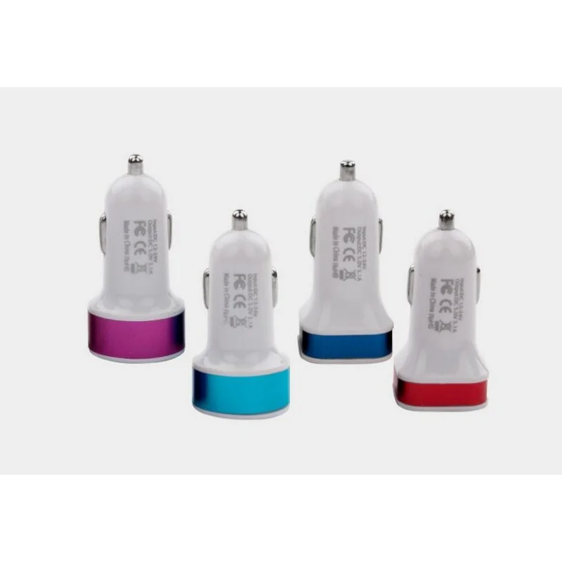Dual USB Car Charger 12V 5V 2.1A - Fast Charging LED Indicator Safety Protection for Mobile Devices/GPS