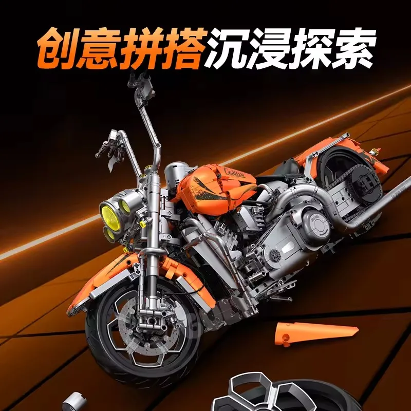 2392PCS MOC Technische Davidson 1:5 Softail Deluxe Motorfiets Model Bouwstenen Set Speelgoed voor Volwassenen Kinderen Geschenken