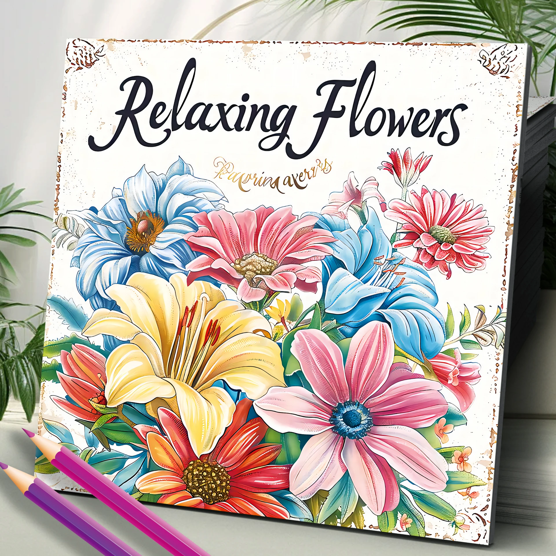 Art Coloring Book 20 Page Relaxing Flower Adult Picture Book Gift For Birthday Party Relieve Stress Kill Time Graffiti Painting