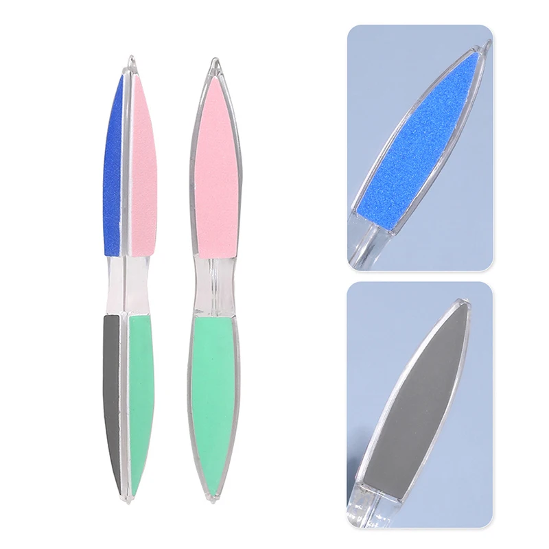 1pc Nail Art File Metal Cuticle Pusher Remover Double Sided Scrub Buffer Grinding Manicure Pedicure Tool