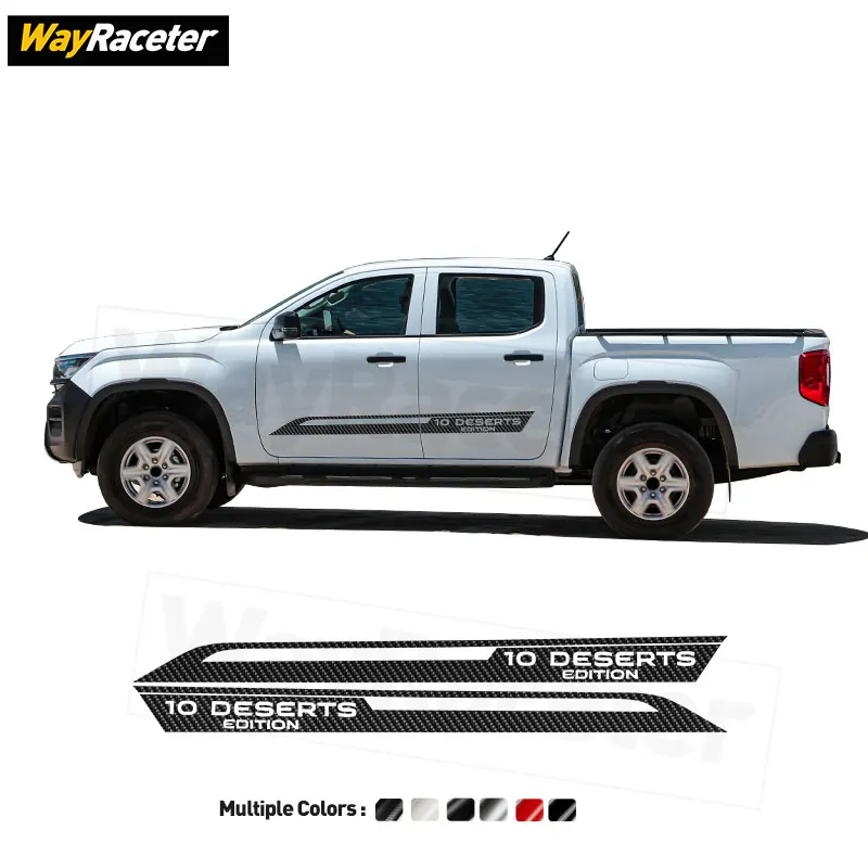 

Наклейка с боковыми полосками на дверь, виниловая наклейка из углеродного волокна для Volkswagen Amarok 10 Deserts Edition Off Road 2025 2026 2024, аксессуары