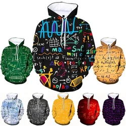 Funny 3d Hoodies Mathematical Formula Spring Autumn Streetwear Shirt Men Oversized Soft Hoody Math Enthusiast Clothes