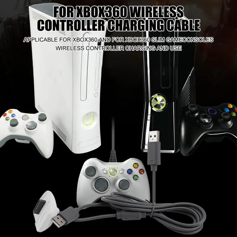 Gamepad Charger Cord Gray Wireless Controller Charger Cord User Friendly Charger Cable Controller Handle Charger Cable