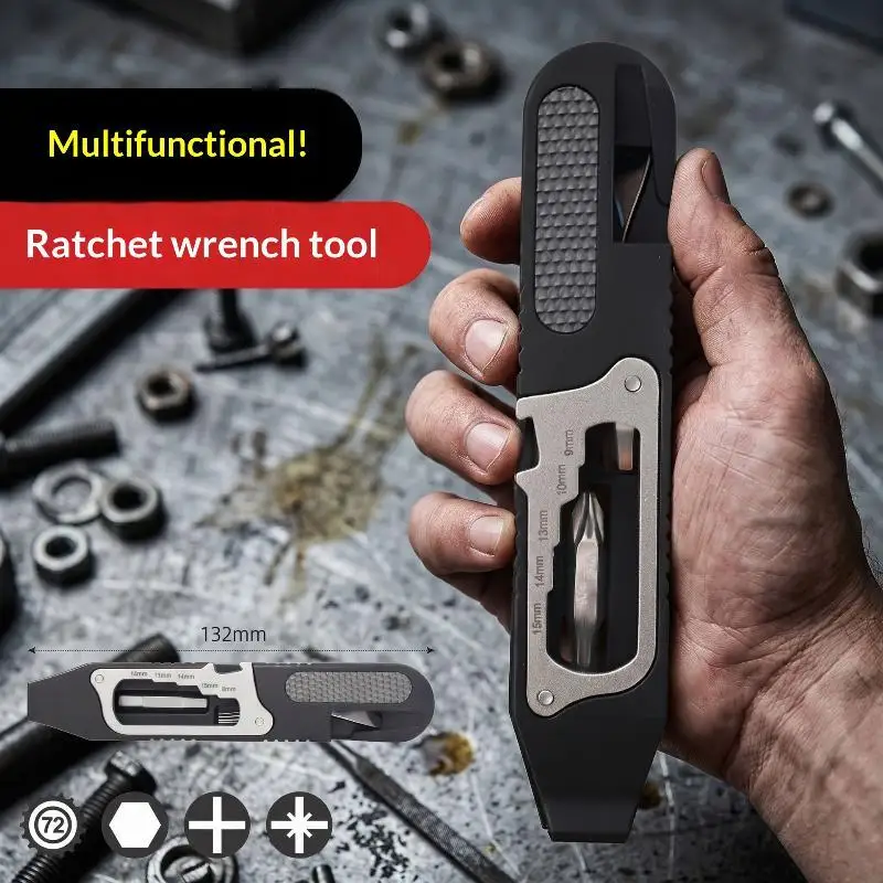 Bicycle Wrench Set High Strength Multifunctional Portable Bicycle Tire Levers Ratchet Wrench Kit Bike Tire Prying Rod▪