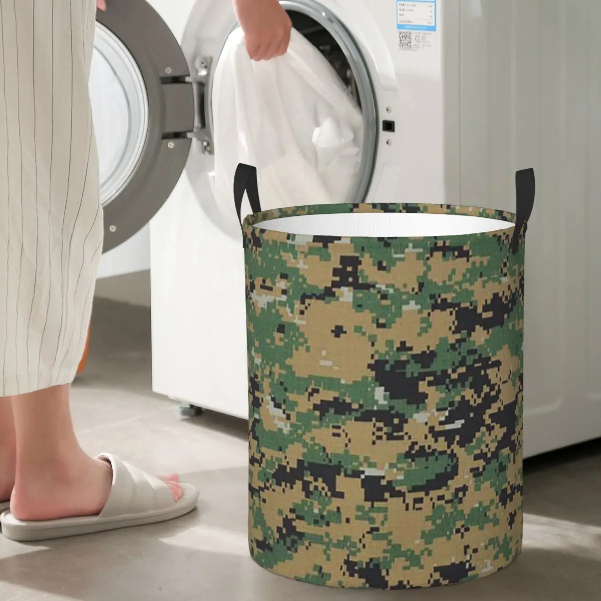 Camo Camouflage Military Woodland Army Foldable Laundry Baskets Dirty Clothes Toys Storage Basket Home Organizer Hamper