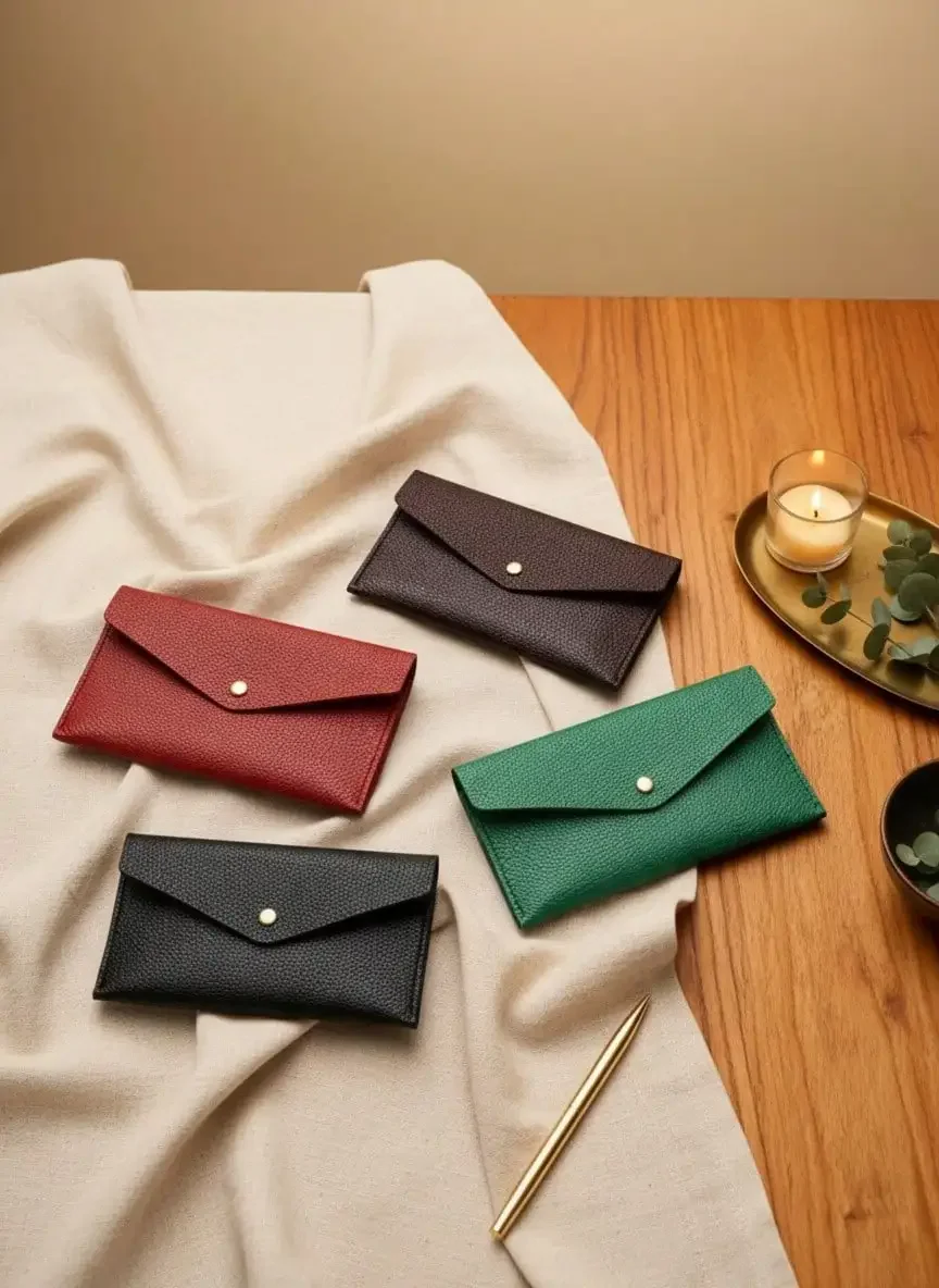 

1pc PU Leather Money Envelopes For Cash, Reusable Cash Envelope Wallet For Travel And Budgeting, Multifunctional
