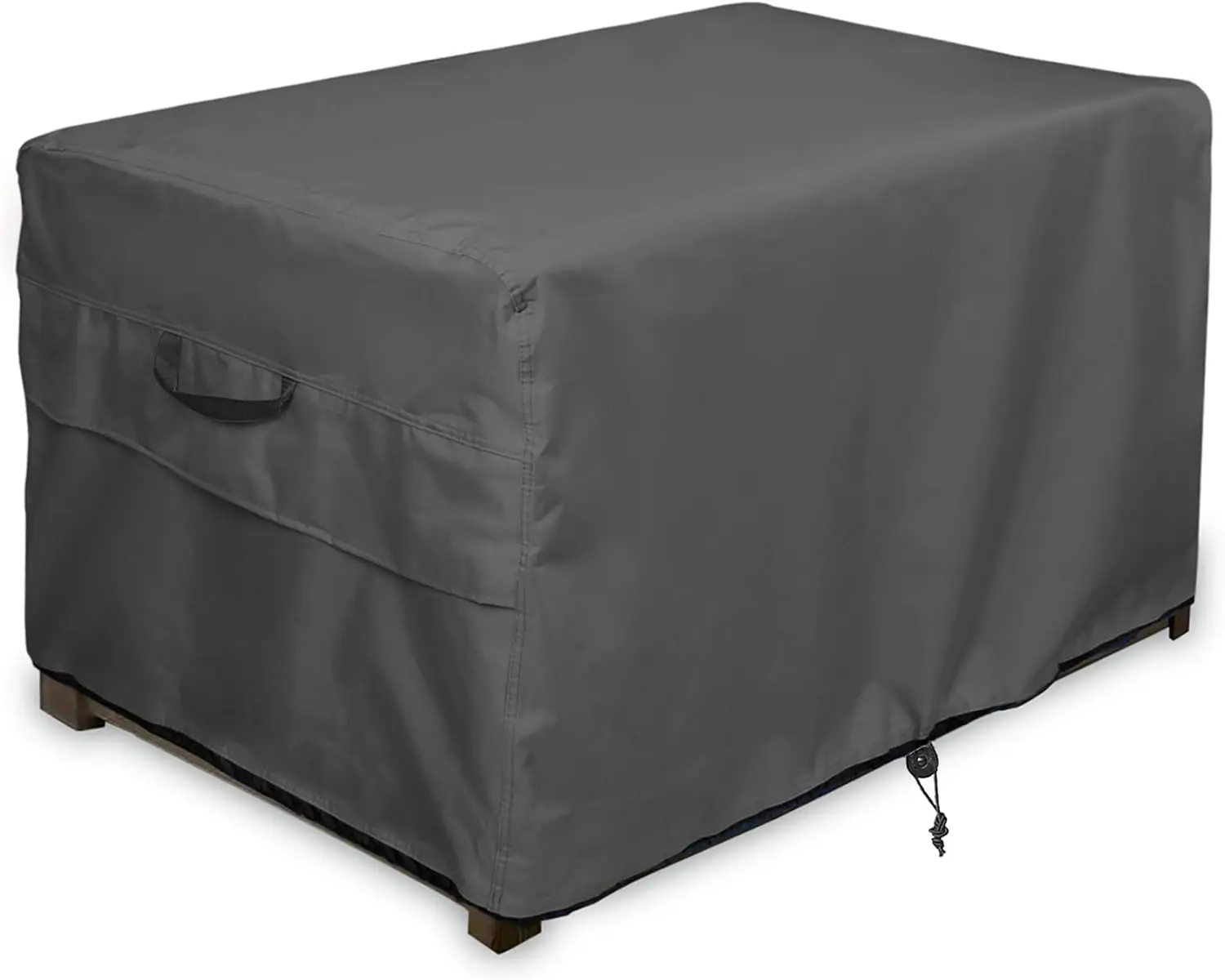 

Patio Deck Box Storage Bench Cover - Waterproof Outdoor Rectangular Fire Pit Table Covers 64 x 30 inch, Black