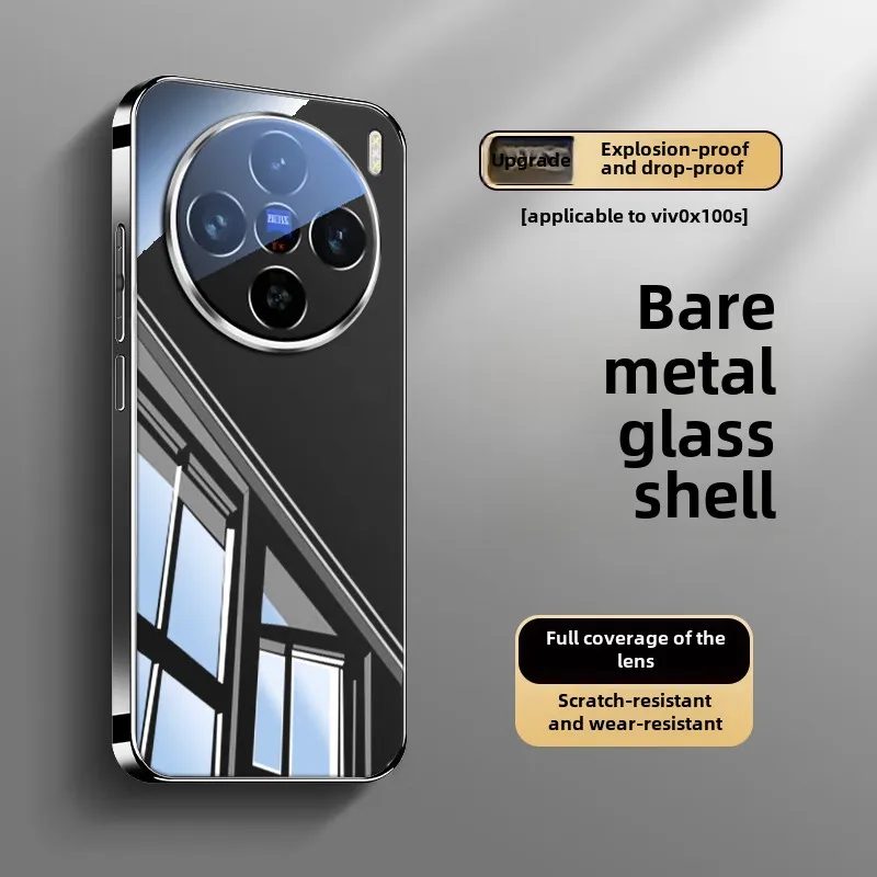 

Ultra Clear Ice Glass Case for VIVO X200, Full Protection Cover for VIVO X200 Pro, Shockproof Shell for X200 Mini