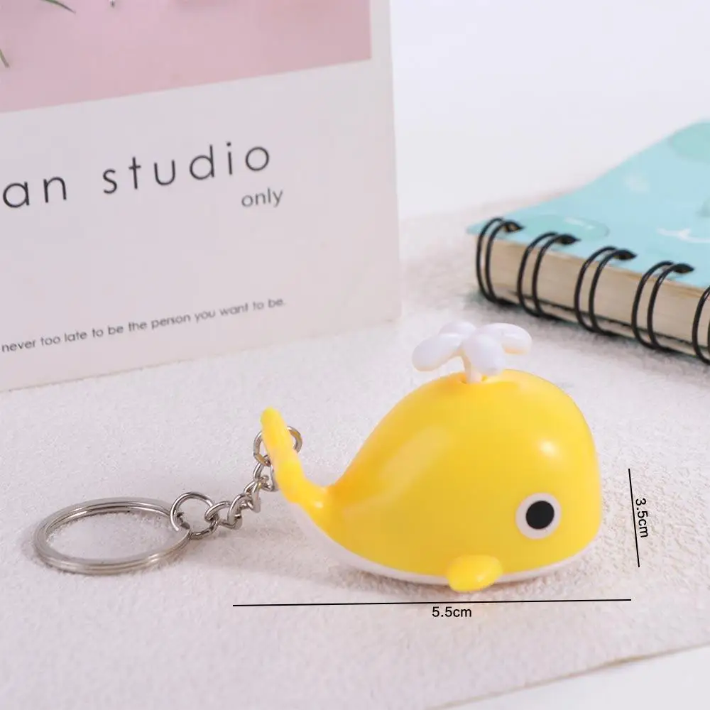 Sounds Light Sea Whale Keychain with Sound Flashlight LED Whale Keyring Luminous Metal Rings Animal LED Keychain Bag Pendant