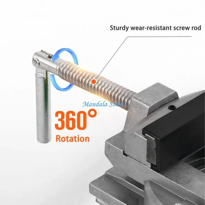 U2JC 작업장 효율성을 위한 이중 스케일 제어 및 90° 각도 조절 기능을 갖춘 경량 알루미늄 회전 베이스 드릴링 정밀 바이스