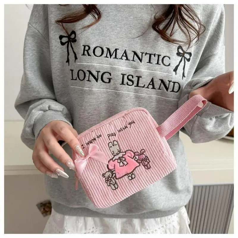 الكرتون سانريو كورومي بلدي ميلودي Pochacco سينامورول Handless محفظة نسائية للعملات المعدنية سعة كبيرة حقيبة مفاتيح المحمولة حقيبة مستحضرات تجميل نسائية