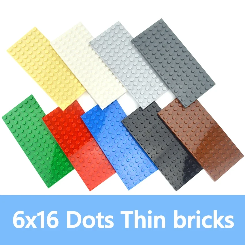 Assembles Particles 6pcs DIY Building Blocks Thin Figures Bricks 6x16 Dots Educational Creative Size Compatible With 3027 Toys