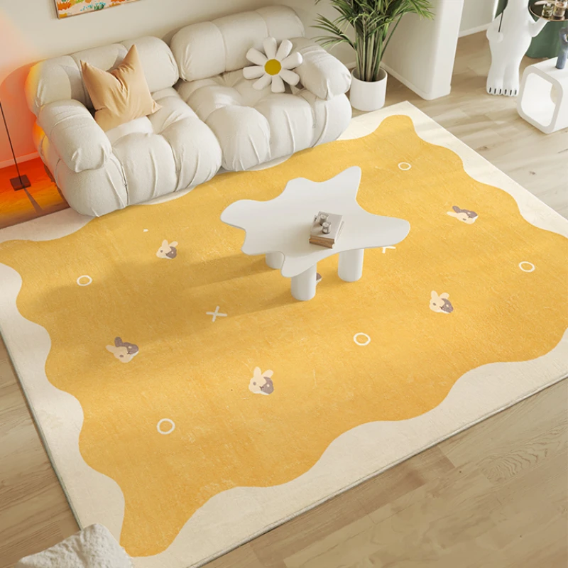 

Cream Style Carpets for Living Room, Little Fresh Bedroom Decor, Fluffy Soft Carpet, Plush Rug, Home Washable Floor Mat,