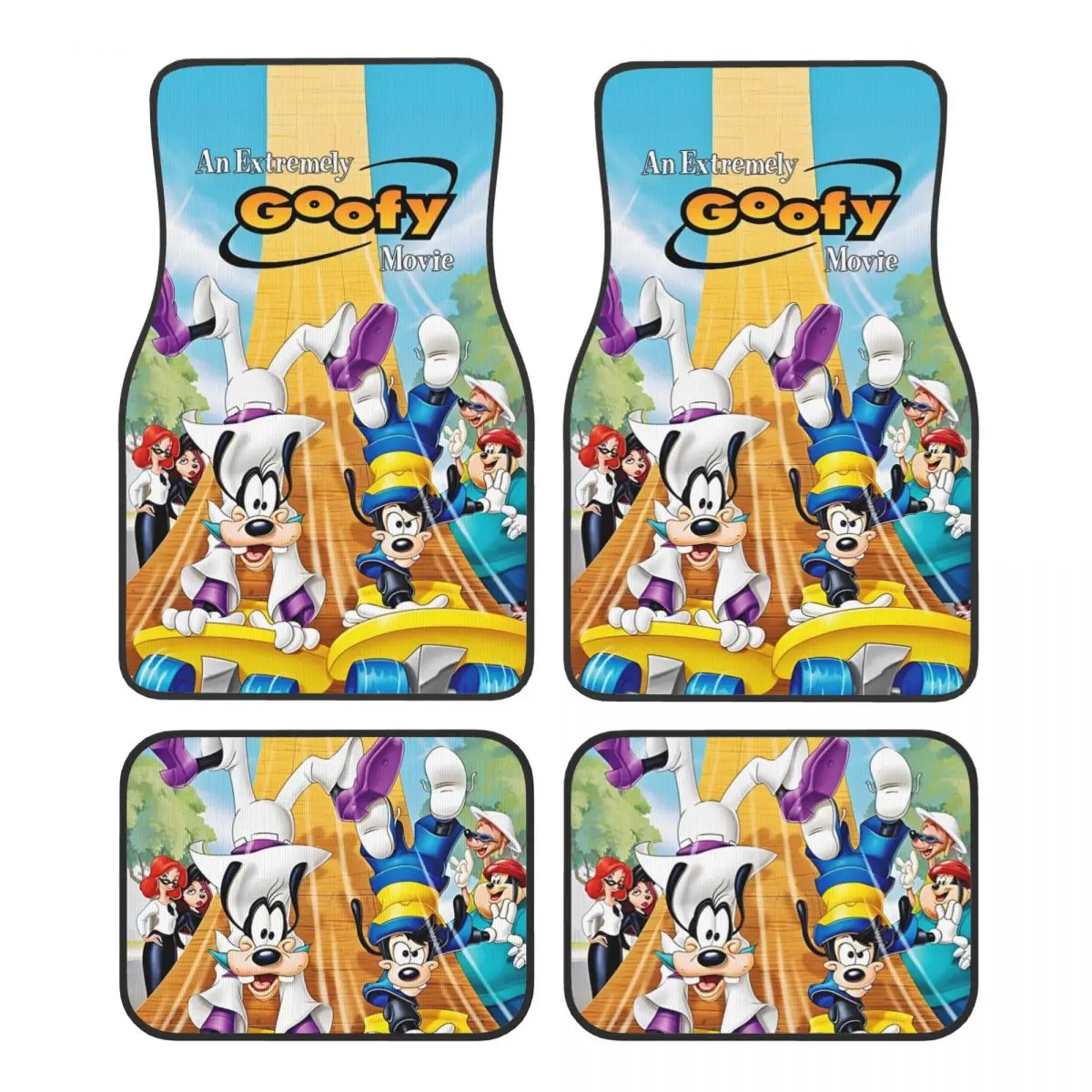 

Автомобильные коврики Goofy с рисунком собаки для автомобилей, универсальный полный комплект автомобильных ковриков, нескользящие для седанов грузовиков
