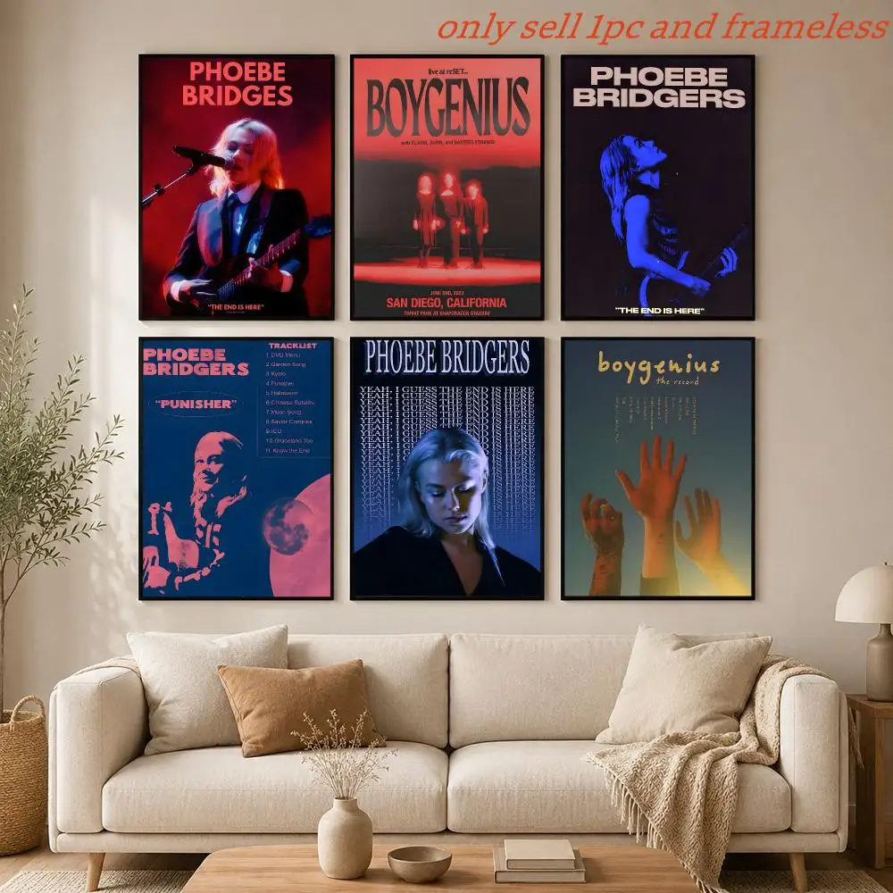 Singer P-Phoebe Lucille Bridgers Poster Mural HD Wall Decals for Bedroom Living Room Home Self-Adhesive Decor Gift