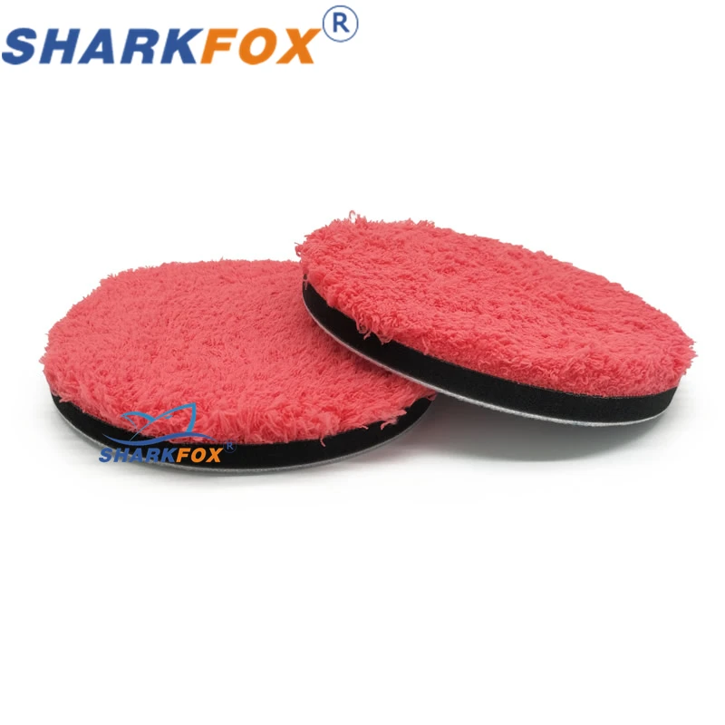 Sharkfox 3/4/5/6/7 Inches Microfiber Polishing Pad Sealing Wax Buffing Pads For DA/RO Polisher Removing Wax Buffer Pads