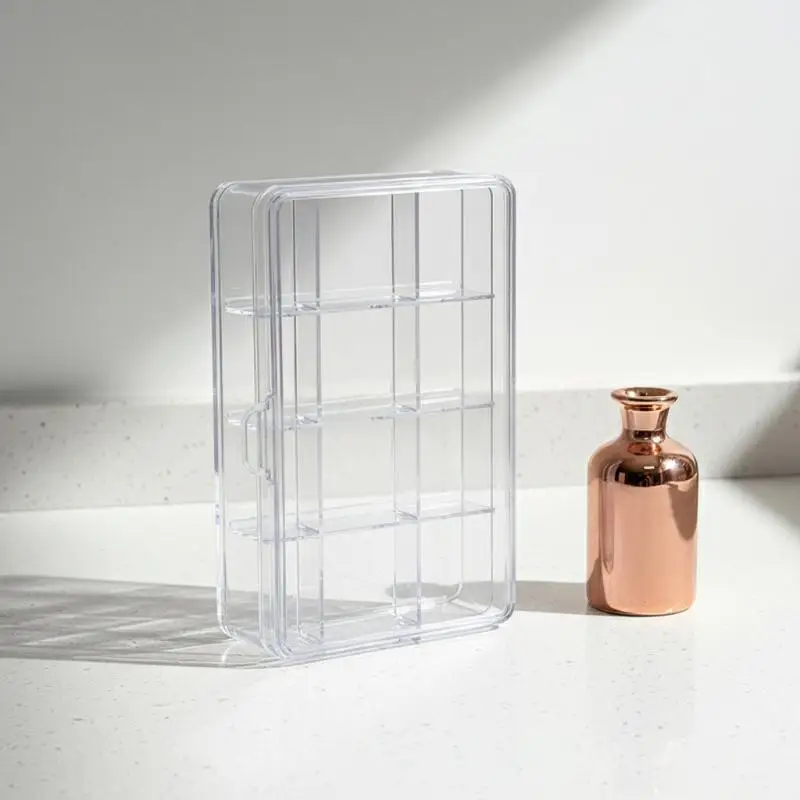 Nail Rhinestone Storage Box Transparent Organizer 12 Compartments Durable High Quality Case for Nail Salon Home - view 4