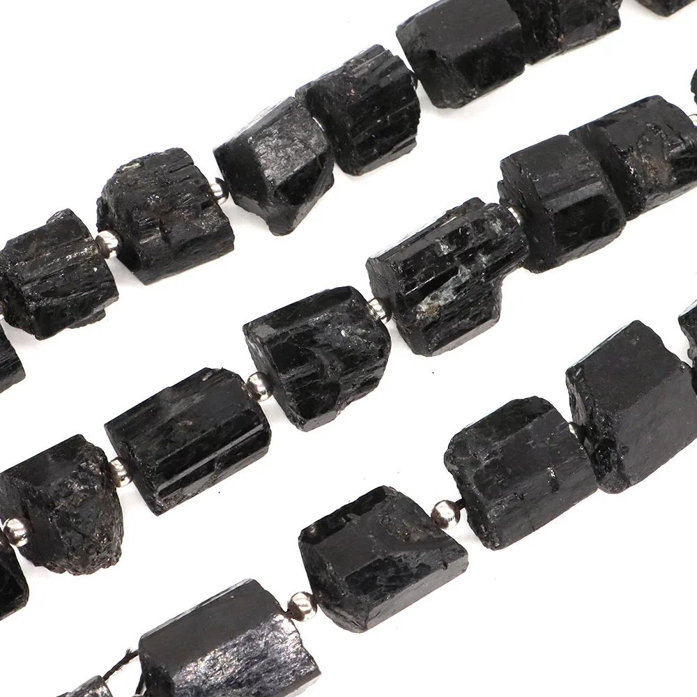 

16" Black Tourmaline Beads Natural Stone Healing Crystal Raw Gemstone for Charm Jewelry Making DIY Necklace Bracelet Accessories