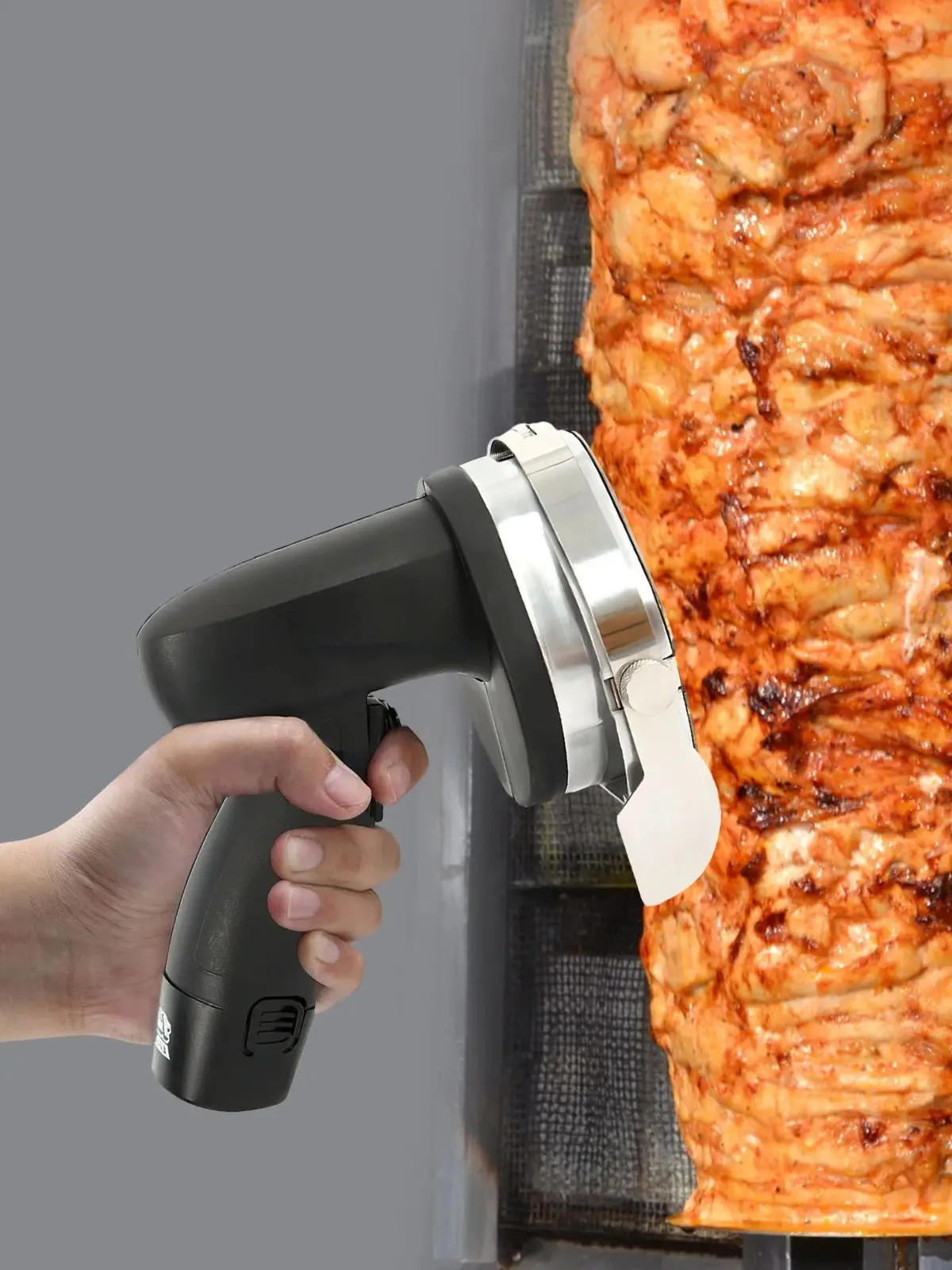 Draagbare Draadloze Elektrische Kebab Snijmachine Batterij Aangedreven 80 W met 2 Bladen Verstelbare Dikte voor Shoarma Doner Gyro - afbeelding 2