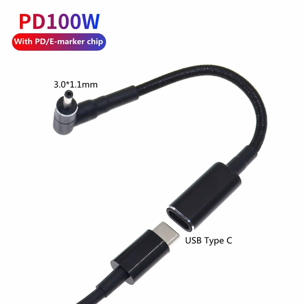 USB Type C PD Fast Charging Cable Cord for Thinkpad T61 T60 T420 T430 USB-C to 7.9X5.5mm DC Power Adapter Connector