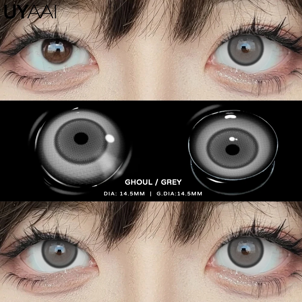 UYAAI Cosplay Witte Lenzen Halloween Kleur Contactlenzen Crazy White Eye Lenzen Anime Zwarte Make Up Lenzen Vampier Rode Lenzen