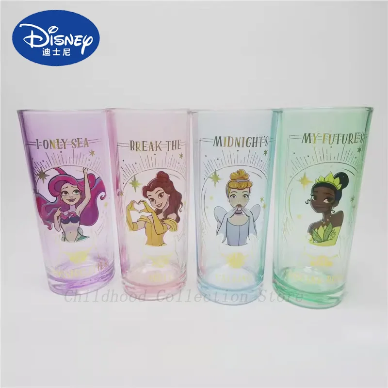 Disney Princess Beauty and the Beast Belle Cinderella The Little Mermaid Ariel Tiana Action Figure Toy Glass Cup Gifts For Girls