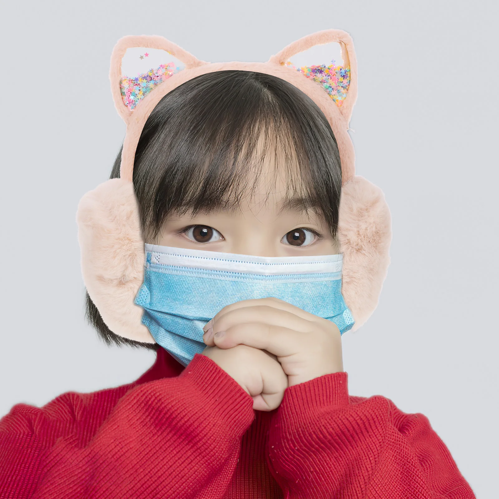 

Children Kitten Earmuffs Warm Ear Cover Winter Outdoor Foldable Cat Style Soft Comfortable Travel Accessories Kids Earmuff