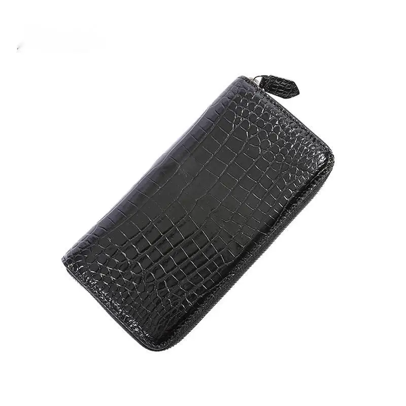 

Клатч из крокодиловой кожи, повседневный кошелек на молнии средней длины, мужская роскошная брендовая сумка, кошельки для монет, держатели, кошелек, мужские кошельки