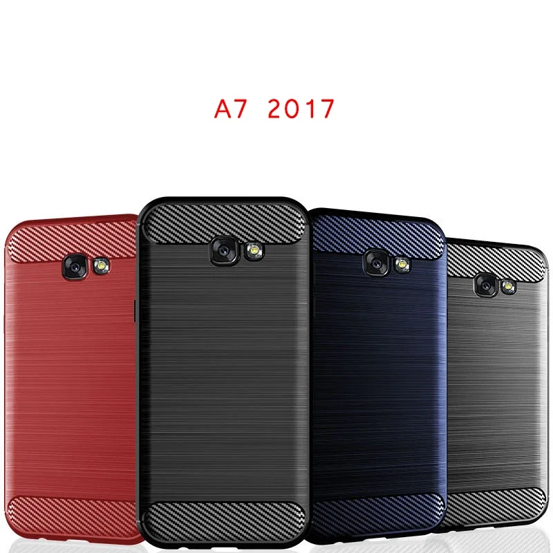 Case For Samsung Galaxy A7 2017 A7200 A720F Case Silicone TPU Shockproof Carbon Cover for Samsung Galaxy A7 2018 A7500 A750F
