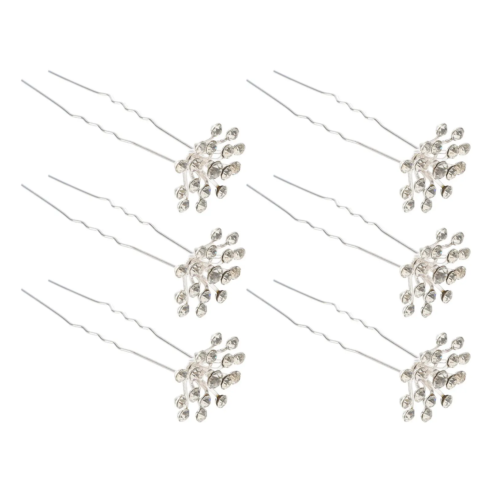 

20Pcs Rhinestone Hairpin Bridal Hair Pin Gypsophila Inspired U Shaped Hair Fork Sparkling Wedding Headdress for Brides Evening
