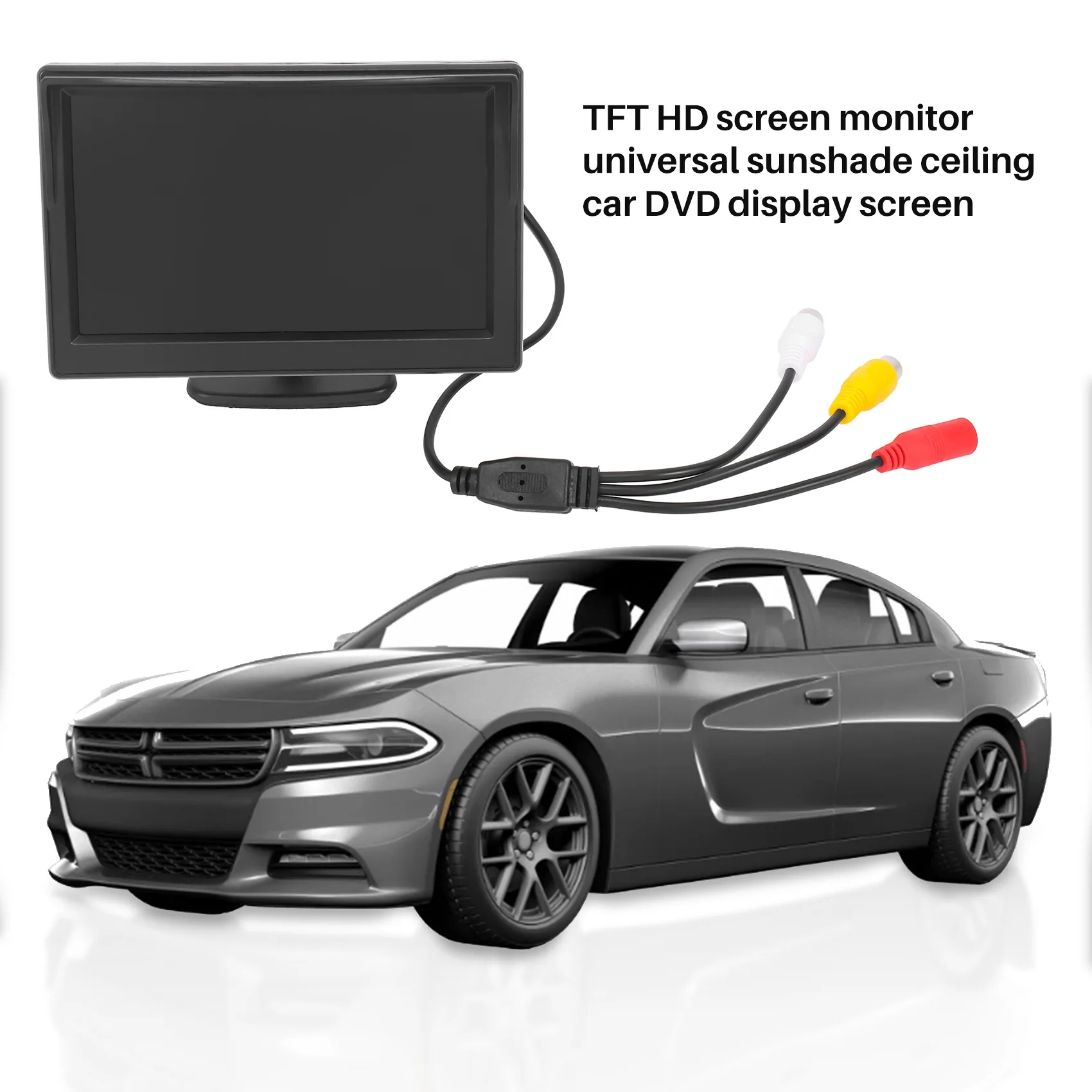 5 Inch 800X480 TFT LCD HD Screen Monitor with 2 Pcs Mounting Bracket for Car Backup Camera/Rear View/DVD/Media Player