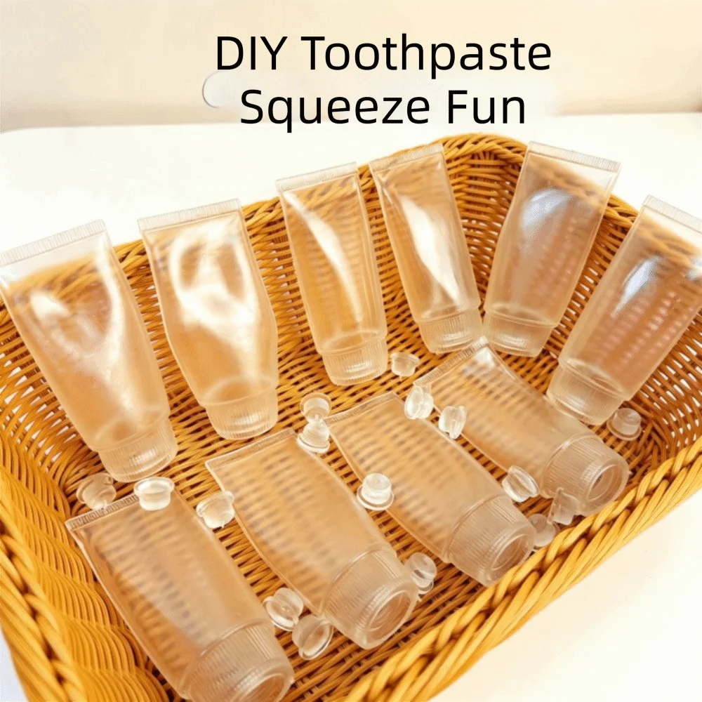 Toothpaste DIY Empty Ball Skin Soft TPR Transparent DIY Pressure Ball Kit Slow Rebound Flexible Handmade Ball Skin Children Gift