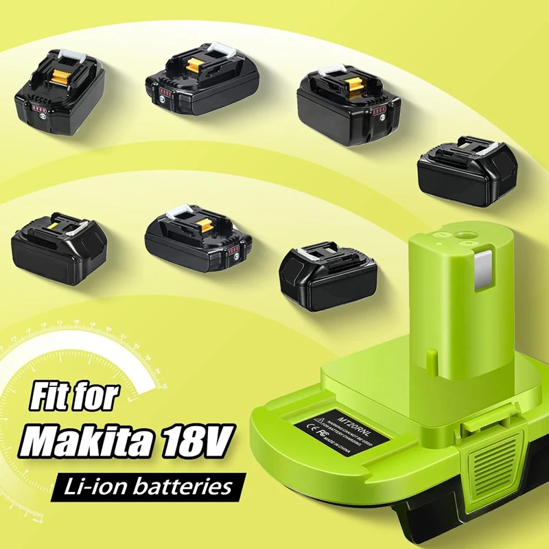 Battery Adapter for Makita to for Ryobi 18V Power Tool Battery Adaptor Convert for Makita18V Battery to for Ryobi 18V Power Tool