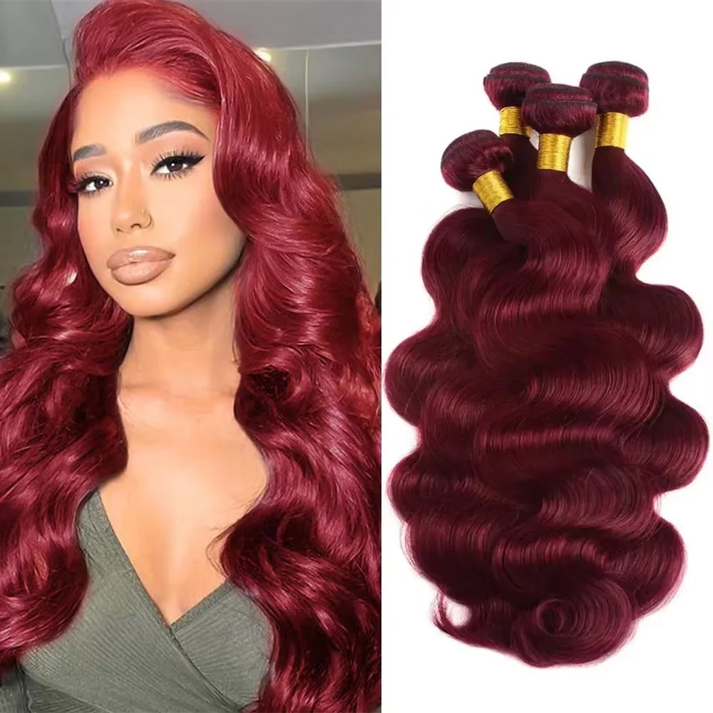 

Бордовый цвет 99j Пучки объемных волн Бразильские пучки человеческих волос 2/3/4 шт. Наращивание волос Объемное плетение Пучок Предложения для женщин