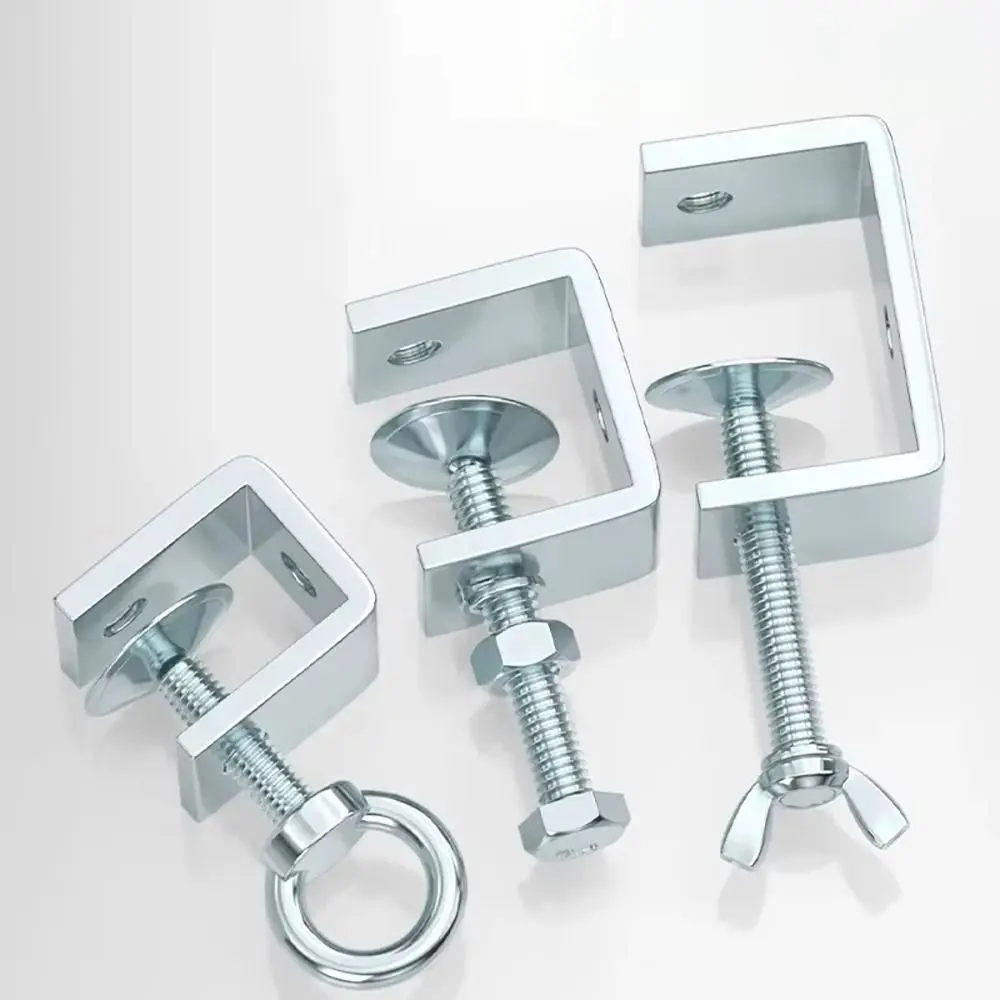 1Pcs Multiple Head Shapes U Clamp Galvanized Carbon Steel Fixed Fixture C-Type Clip Open Height 20-130MM Thickened