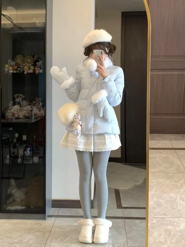 Slim Waist New Plaid Fairy Parkas Small Fellow Moda Simple Office Lady Premium Coat Streetwear Chic Ins Minority Outwears