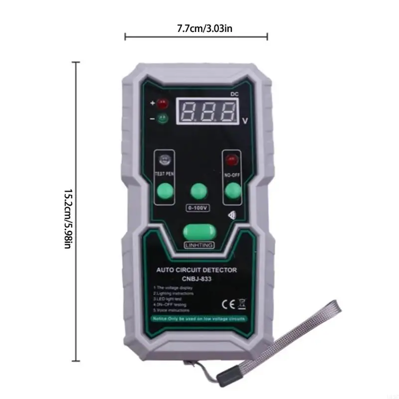 Trovatore interruzioni interruttore U13C Rilevatore circuiti automatici 0-100V Buzzer Multifunzionale Auto Diagnostico